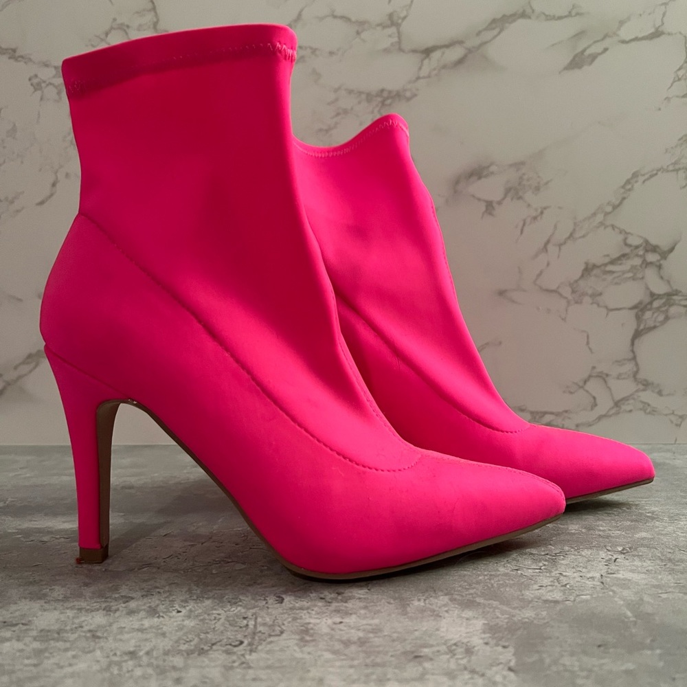 Hot pink booties